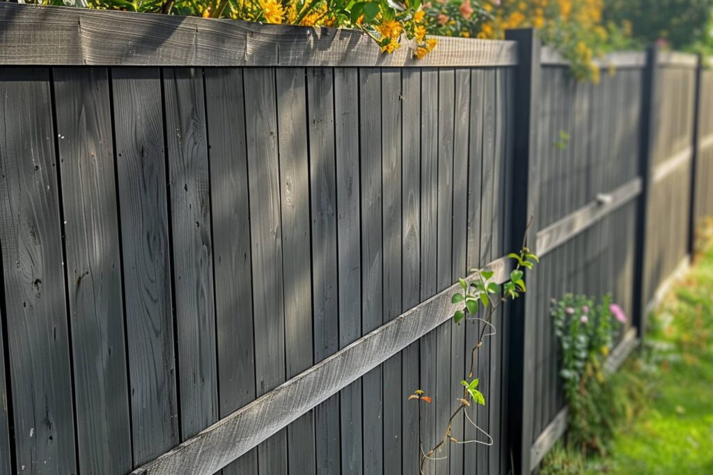 A Painted Gray Wooden Fence