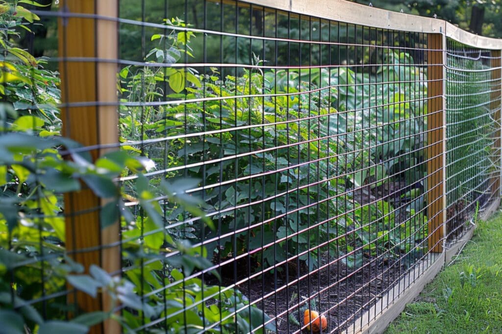 a wire mesh fence for the garden