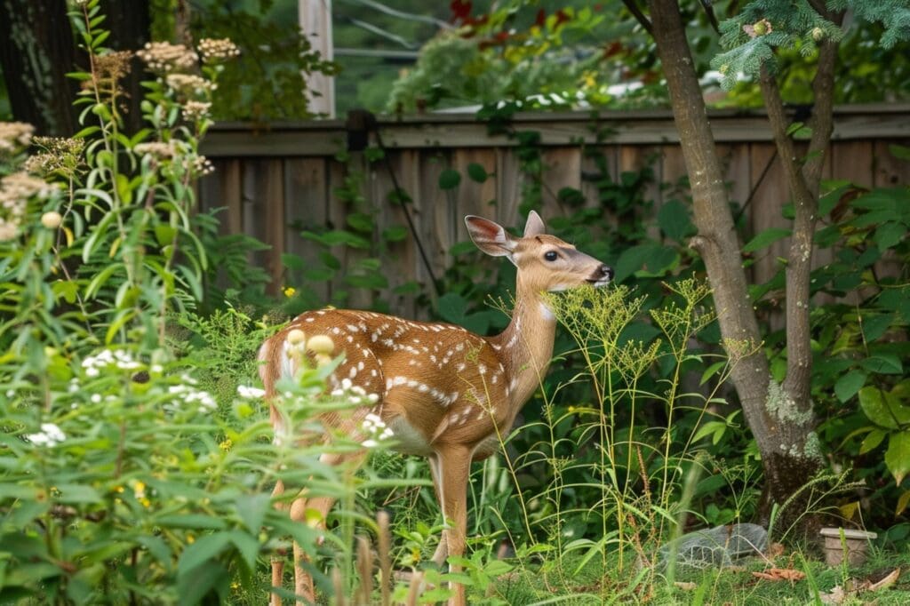 A deer in the backyard