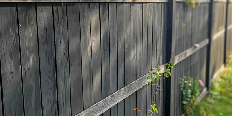 A Painted Gray Wooden Fence